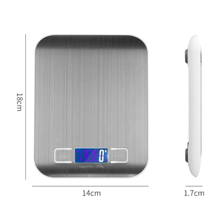 Stainless Steel Small Food Electronic Scale Kitchen Portable Baking Electronic Scale, 5kg/1g (Battery Model White), 5kg/1g (Battery Model Black), 10kg/1g (Battery Model White), 5kg/1g (Rechargeable White), 10kg/1g (Rechargeable White)                  ...