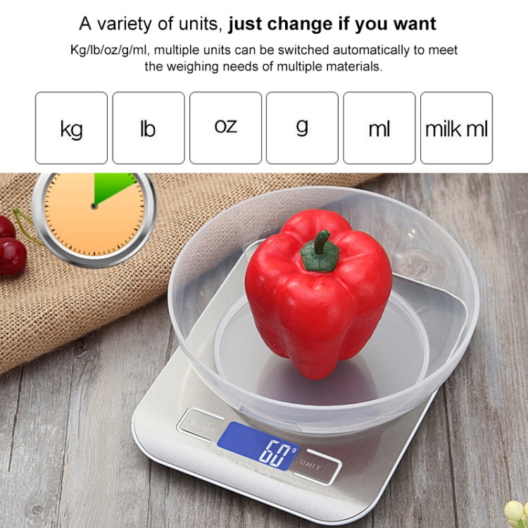 Stainless Steel Small Food Electronic Scale Kitchen Portable Baking Electronic Scale, 5kg/1g (Battery Model White), 5kg/1g (Battery Model Black), 10kg/1g (Battery Model White), 5kg/1g (Rechargeable White), 10kg/1g (Rechargeable White)                  ...