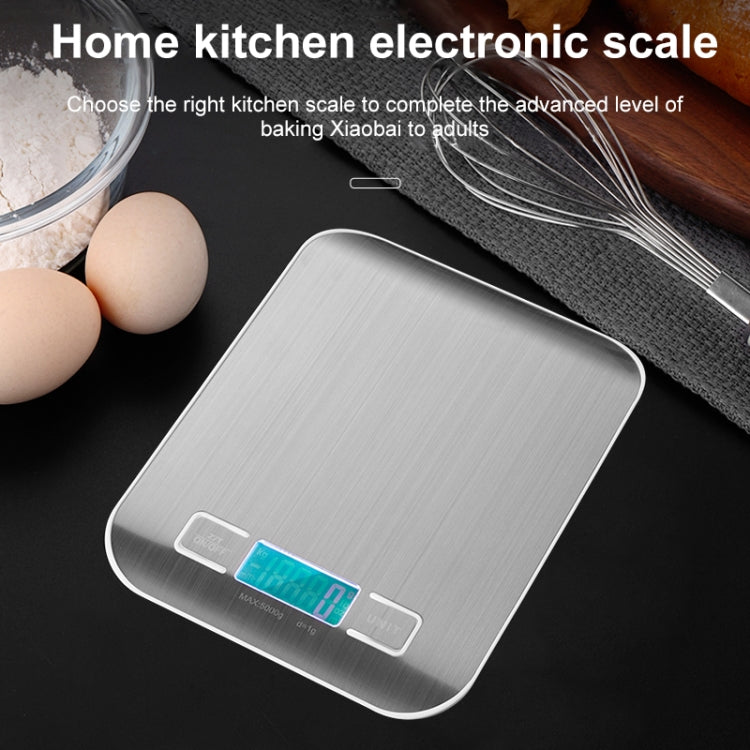 Stainless Steel Small Food Electronic Scale Kitchen Portable Baking Electronic Scale, 5kg/1g (Battery Model White), 5kg/1g (Battery Model Black), 10kg/1g (Battery Model White), 5kg/1g (Rechargeable White), 10kg/1g (Rechargeable White)                  ...