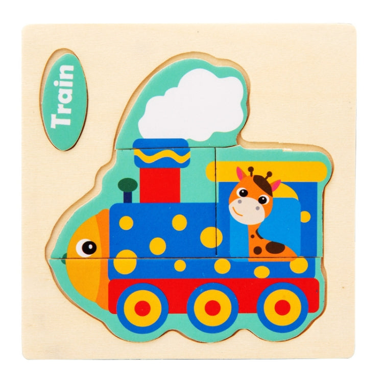 10 PCS Children Educational Animal Three-Dimensional Wooden Puzzle Toy, Panda, Tortoise, Police Car, Train, Fire Truck, Big Truck, Steamship, Owl, Cows, Rocket, Hot Air Balloon, Lion, Tiger, Elephant, Sea Lion, Crab, Aircraft, Pony, Goldfish, Bear