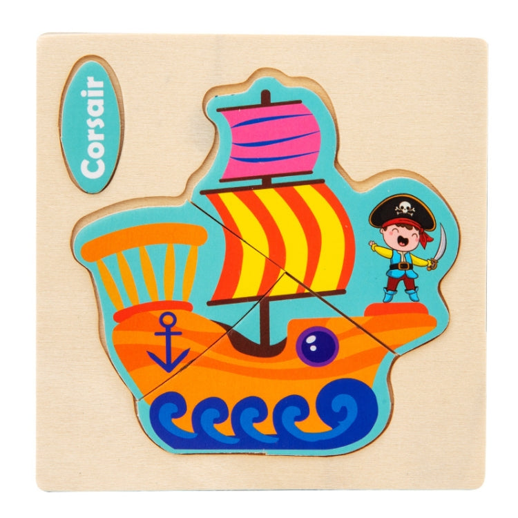 10 PCS Children Educational Animal Three-Dimensional Wooden Puzzle Toy, Panda, Tortoise, Police Car, Train, Fire Truck, Big Truck, Steamship, Owl, Cows, Rocket, Hot Air Balloon, Lion, Tiger, Elephant, Sea Lion, Crab, Aircraft, Pony, Goldfish, Bear