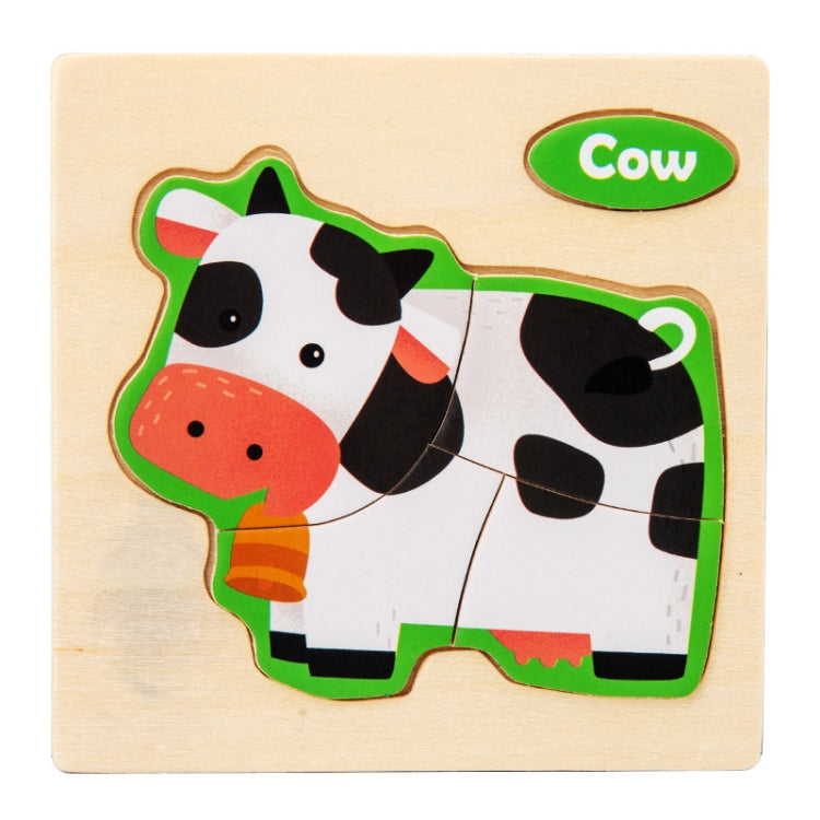10 PCS Children Educational Animal Three-Dimensional Wooden Puzzle Toy, Panda, Tortoise, Police Car, Train, Fire Truck, Big Truck, Steamship, Owl, Cows, Rocket, Hot Air Balloon, Lion, Tiger, Elephant, Sea Lion, Crab, Aircraft, Pony, Goldfish, Bear