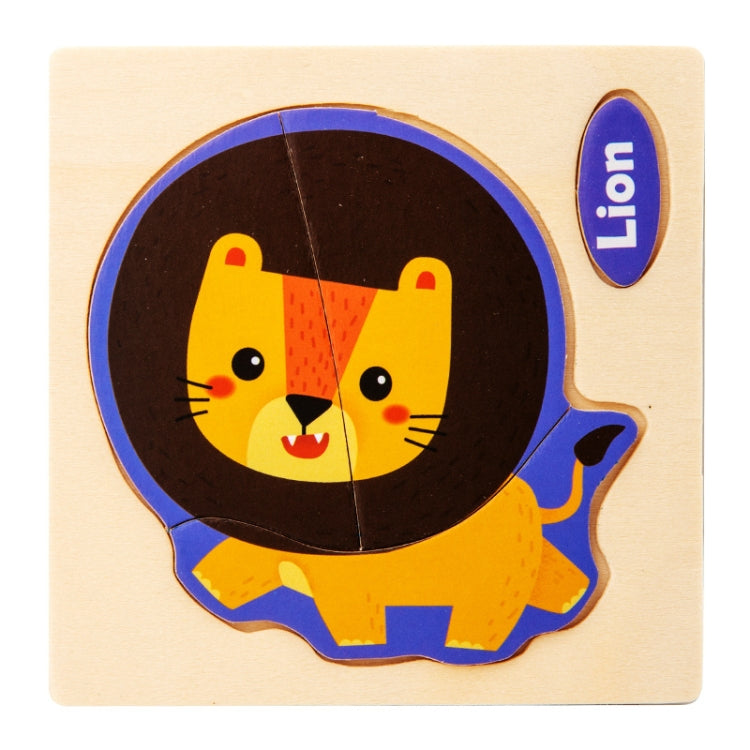 10 PCS Children Educational Animal Three-Dimensional Wooden Puzzle Toy, Panda, Tortoise, Police Car, Train, Fire Truck, Big Truck, Steamship, Owl, Cows, Rocket, Hot Air Balloon, Lion, Tiger, Elephant, Sea Lion, Crab, Aircraft, Pony, Goldfish, Bear