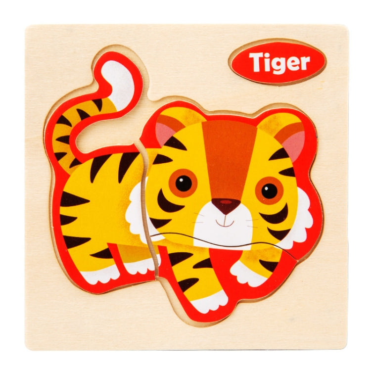 10 PCS Children Educational Animal Three-Dimensional Wooden Puzzle Toy, Panda, Tortoise, Police Car, Train, Fire Truck, Big Truck, Steamship, Owl, Cows, Rocket, Hot Air Balloon, Lion, Tiger, Elephant, Sea Lion, Crab, Aircraft, Pony, Goldfish, Bear
