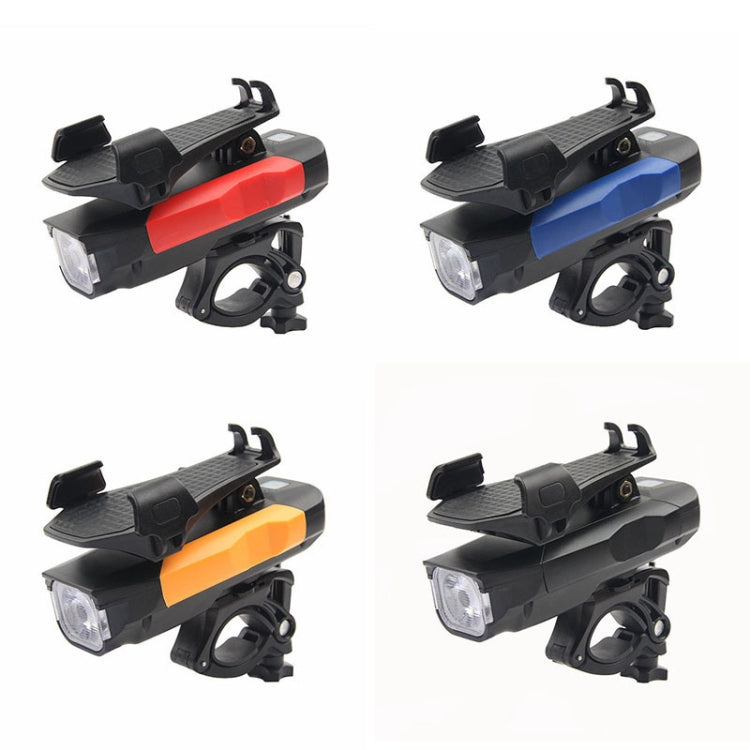 500LM Bicycle Light Mobile Phone Holder Multi-Function Riding Front Light With Horn, 4000 mAh (Black), 4000 mAh (Black Red), 4000 mAh (Black Blue), 4000 mAh (Black Orange), 2400 mAh (Black Red), 2400 mAh (Black Blue), 2400 mAh (Black Orange)           ...