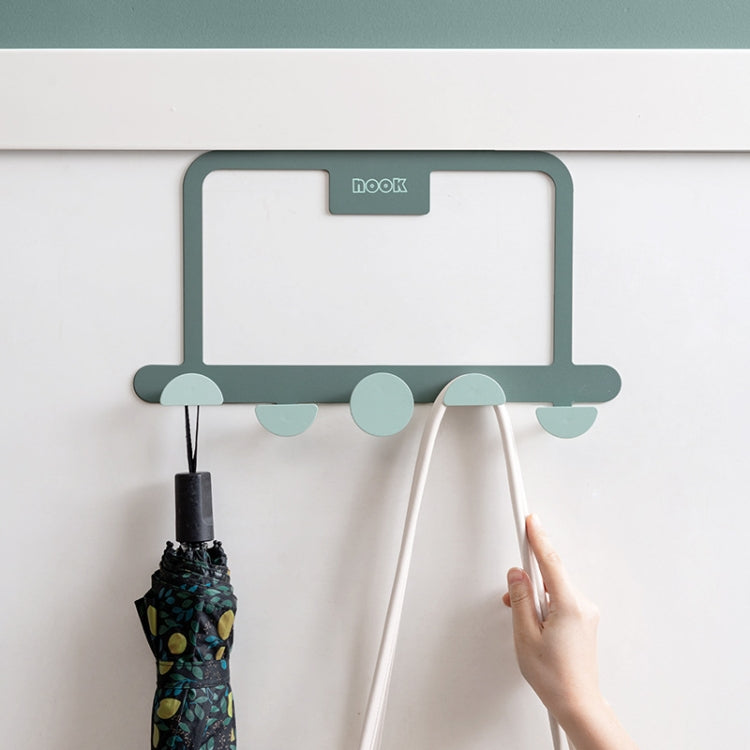 Iron Door Rear Hook Rack Hanger Hook Creative Bathroom Kitchen Hook, Blue, Green, Black, Pink