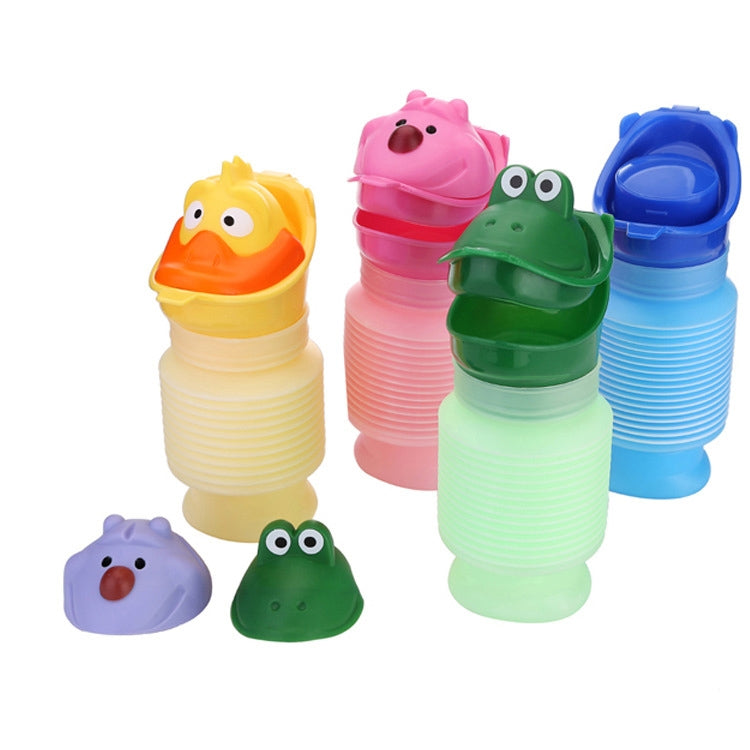 Portable Child Adult Car Outdoor Emergency Urinal, Yellow Children, Blue Adult, Pink Bear, Green Frog