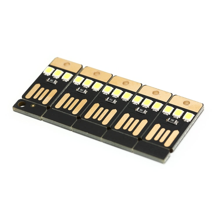 10 PCS Mini Pocket Card USB Power Keychain LED Night Light
