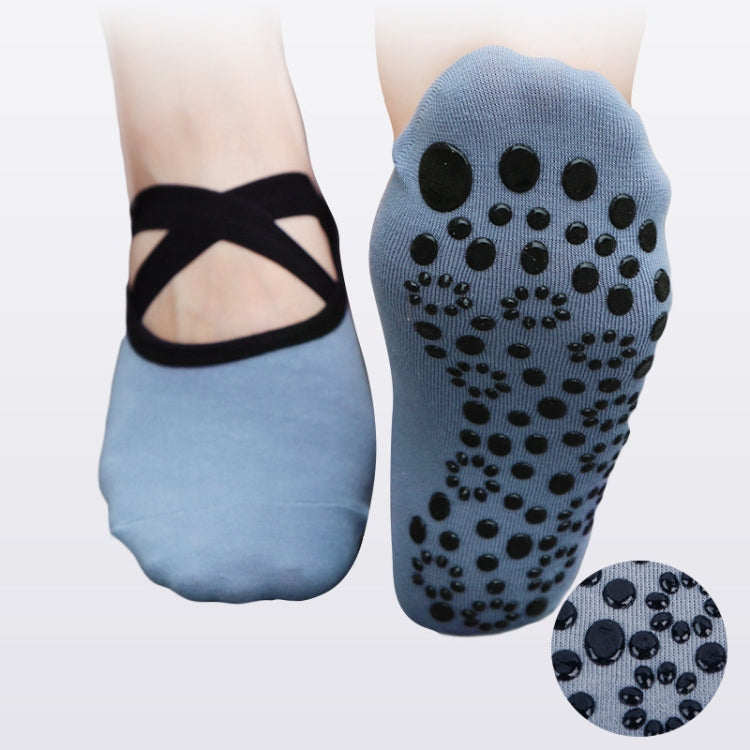 One Pair Ladies Cross Strap Version Edging Backless Yoga Socks Non-slip Boat Socks, One Size