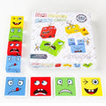 Wooden Children Puzzle Challenge Level Toy Expression Thinking Training Building Block, Small