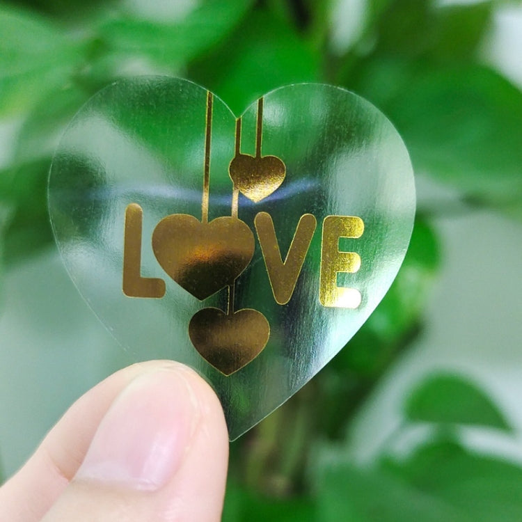 Transparent Hot Stamping Heart-shaped Sticker Thank You Gift Decoration Sticker, Thank You Gift Sticker