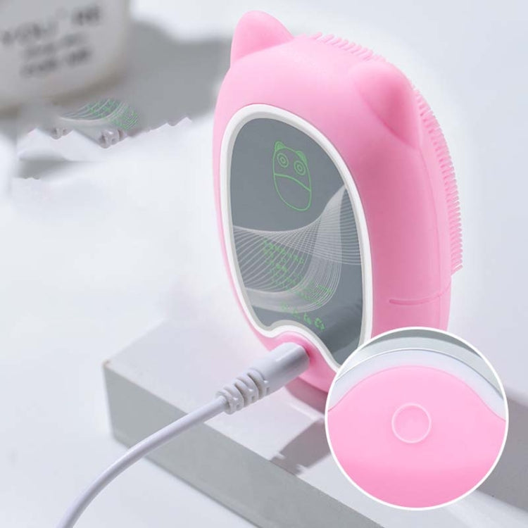 F35 Household Waterproof Electric Silicone Facial Cleanser Ultrasonic Massage Vibrating Facial Cleanser, Pink, Blue