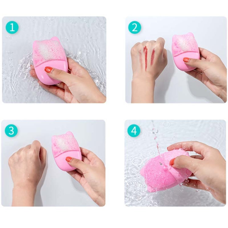 F35 Household Waterproof Electric Silicone Facial Cleanser Ultrasonic Massage Vibrating Facial Cleanser, Pink, Blue