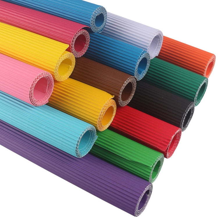 10 Sheets Corrugated Paper Thickened Wrapping Paper Handmade DIY Wrapping Paper Material, Grass Green, White, Red, Pink, Black, Golden, Orange, Brown, Rose Red, Dark Green, Lemon Yellow, Light Blue, Dark Blue, Deep Purple