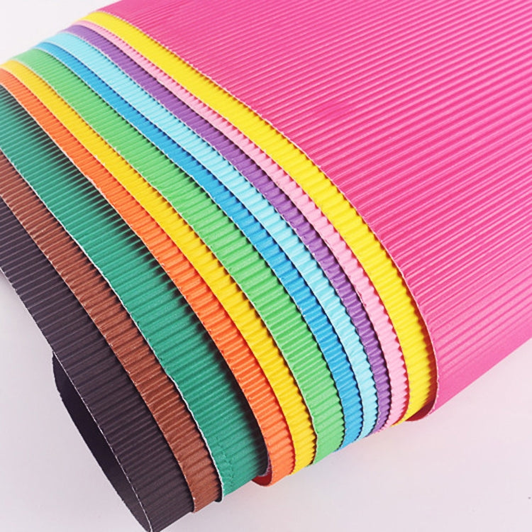 10 Sheets Corrugated Paper Thickened Wrapping Paper Handmade DIY Wrapping Paper Material, Grass Green, White, Red, Pink, Black, Golden, Orange, Brown, Rose Red, Dark Green, Lemon Yellow, Light Blue, Dark Blue, Deep Purple