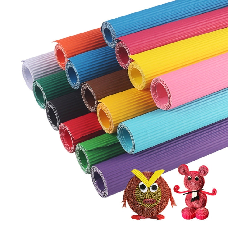 10 Sheets Corrugated Paper Thickened Wrapping Paper Handmade DIY Wrapping Paper Material, Grass Green, White, Red, Pink, Black, Golden, Orange, Brown, Rose Red, Dark Green, Lemon Yellow, Light Blue, Dark Blue, Deep Purple