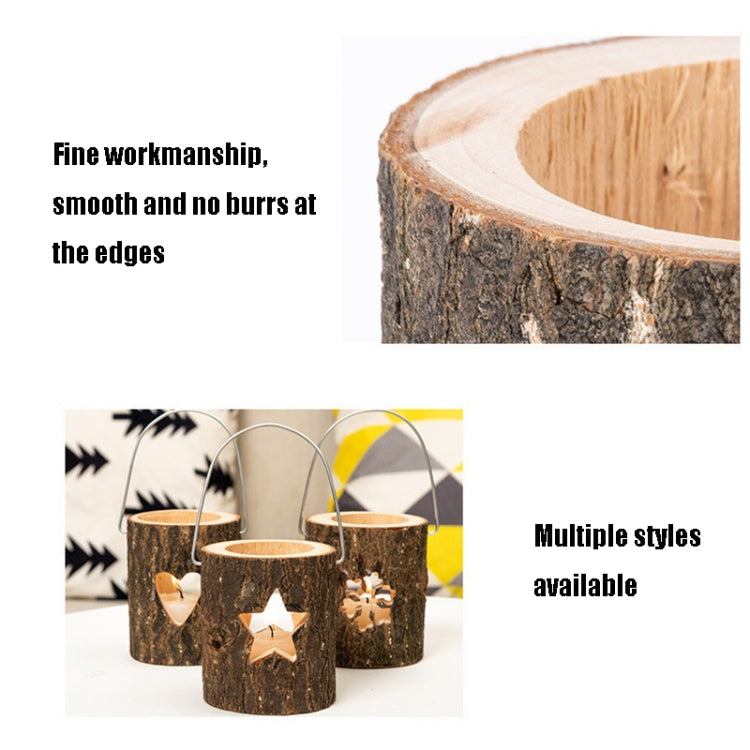 120211 Valentine Day Atmosphere Lamp Candle Holder Cafe Decoration Home Party Decoration Tea Wax Wooden Candle Cup, Snowflake, Pine, Five Stars, Love