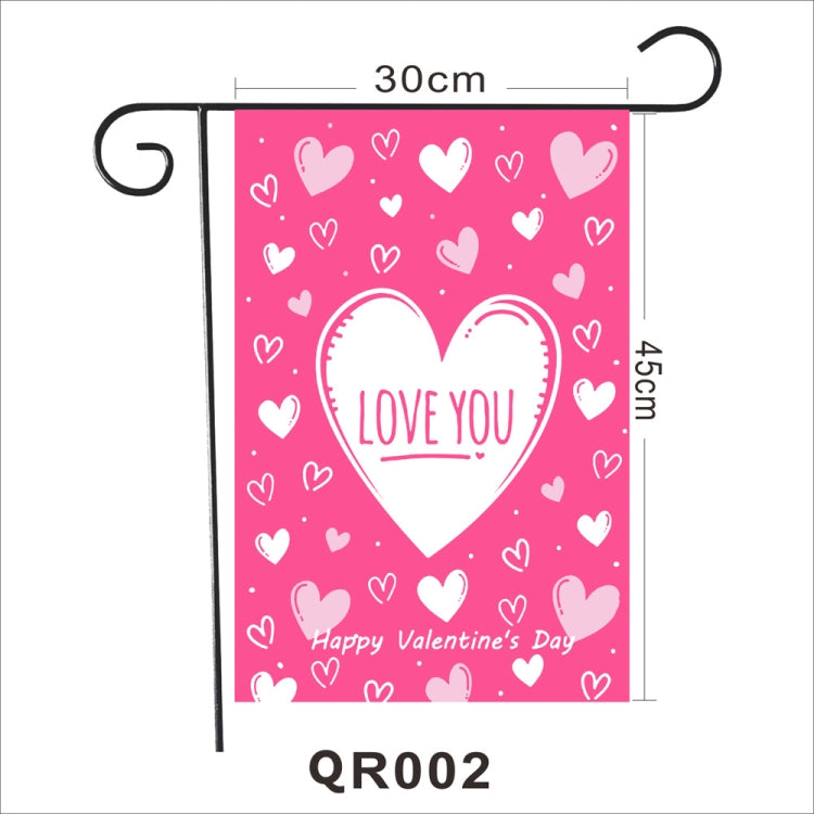 2 PCS Valentine Day Garden Flag Festive Atmosphere Garden Banner, QR001, QR002, QR003, QR004, QR005, QR006, QR007, QR008, QR009, QR011, QR012, QR013, QR014, QR015, QR016, QR017, QR018, QR019, QR020, QR021, QR022, QR023, QR024, QR025, QR026, QR027, QR02...
