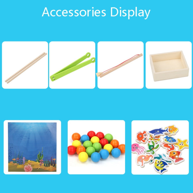 Wooden Children Early Education Toys Baby Clip Beads Magnetic Fishing Games Toy, Butterfly, Rabbit