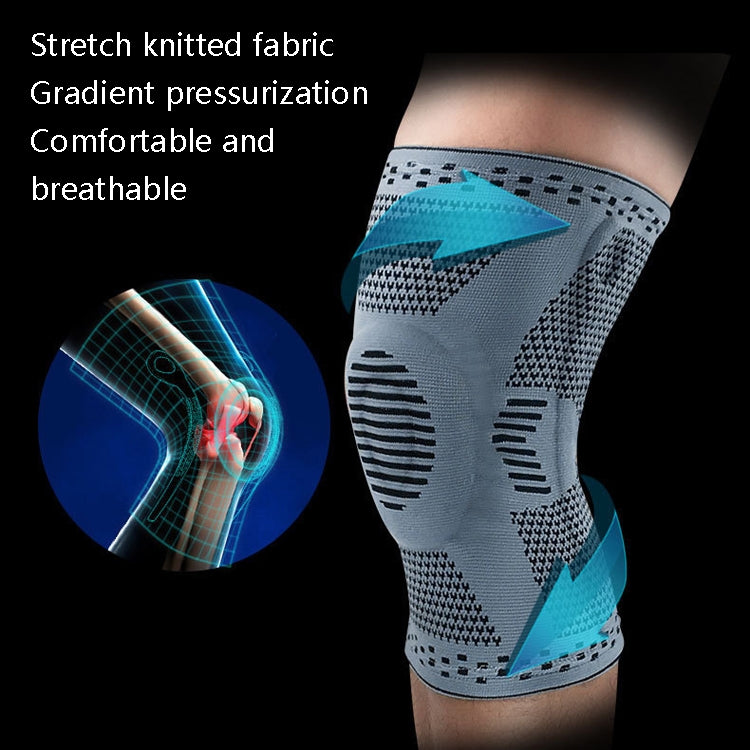 Sports Knee Pads Anti-Collision Support Compression Keep Warm Leg Sleeve Knitting Basketball Running Cycling Protective Gear, M, L, XL