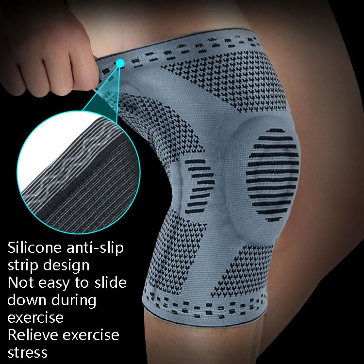 Sports Knee Pads Anti-Collision Support Compression Keep Warm Leg Sleeve Knitting Basketball Running Cycling Protective Gear, M, L, XL