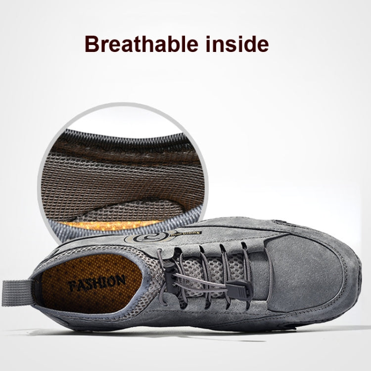 Spring And Summer Men Casual Breathable Peas Shoes Leather Pigskin Lazy Sneakers, 38, 39, 40, 41, 42, 43, 44, 45, 46, 47, 48