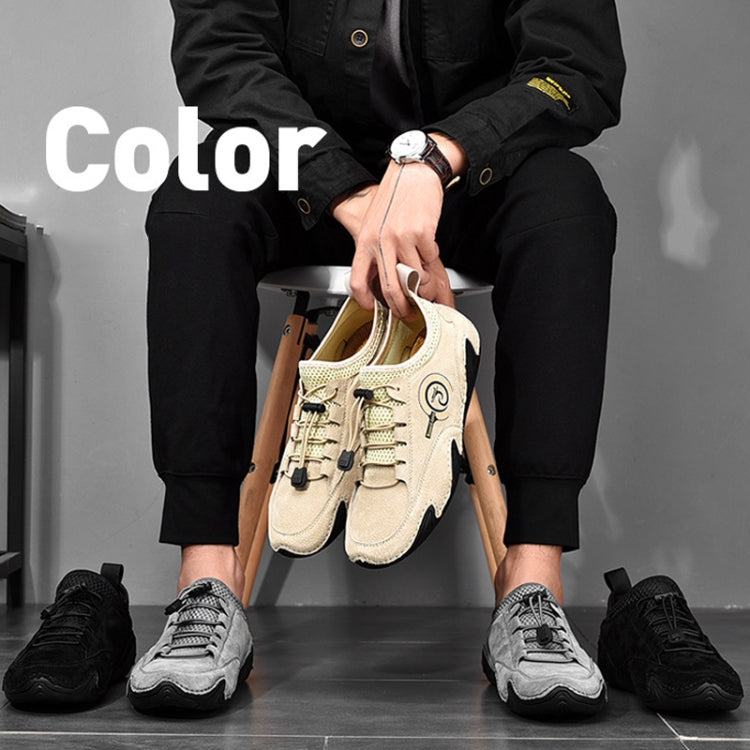 Spring And Summer Men Casual Breathable Peas Shoes Leather Pigskin Lazy Sneakers, 38, 39, 40, 41, 42, 43, 44, 45, 46, 47, 48