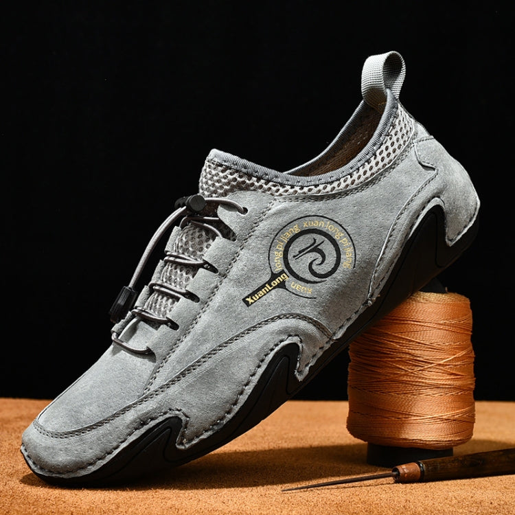 Spring And Summer Men Casual Breathable Peas Shoes Leather Pigskin Lazy Sneakers, 38, 39, 40, 41, 42, 43, 44, 45, 46, 47, 48