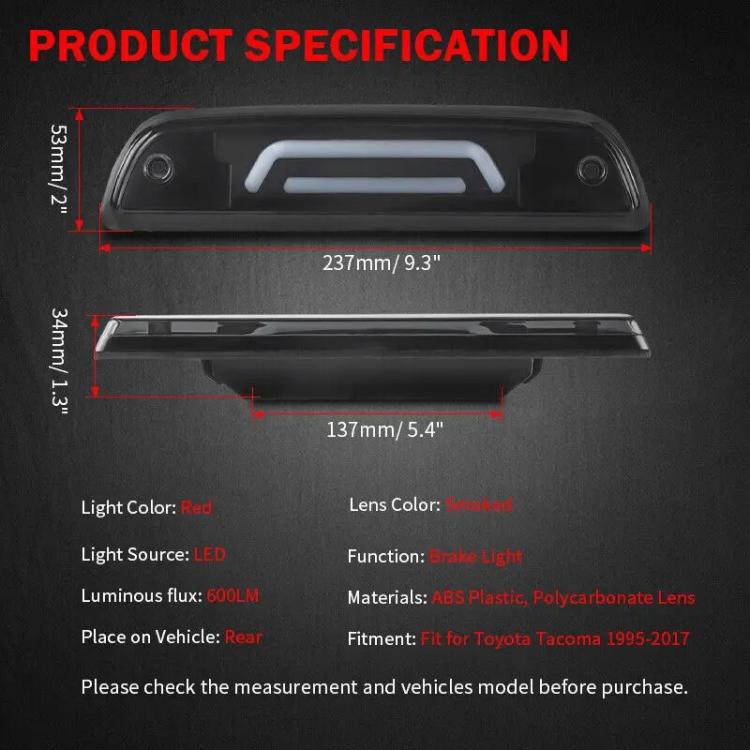 For Toyota Tacoma High-Mounted Brake Light Modification Parts, For Toyota Tacoma