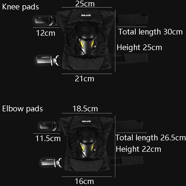 SULAITE Motorcycle Protector Rider Wind Warmth Protective Gear Riding Equipment, Black Knee Pads, Black Elbow Pads, Black Knee Pad+Elbow Pad
