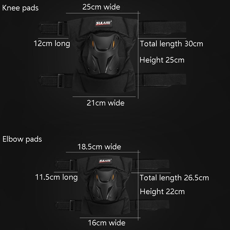 SULAITE Motorcycle Riding Equipment Protective Gear Off-Road Riding Anti-Fall Protector, Knee Pads, Elbow Pad, Knee Pads+Elbow Pad