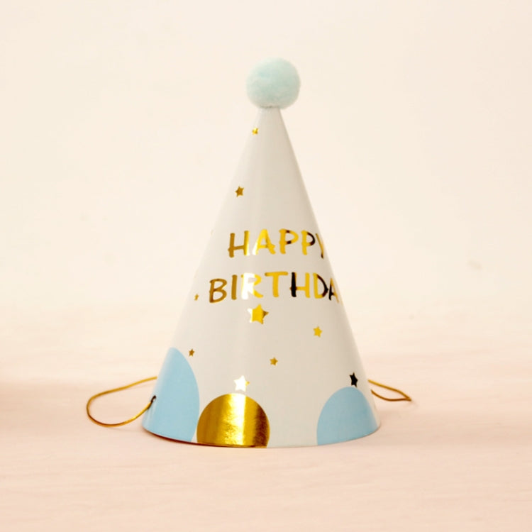 10 PCS Children Adult Birthday Party Hat Fur Ball Birthday Paper Hat, Geometric Pink, Polygon Love Heart, Half Round Five-pointed Star Pink, Half Round Five-pointed Star Blue, Rainbow Style, European Lace Pink, Rhombus Line Black, Dot Black