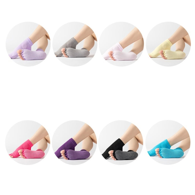 3 Pair Open-Toe Yoga Socks Indoor Sports Non-Slip Five-Finger Dance Socks, One Size