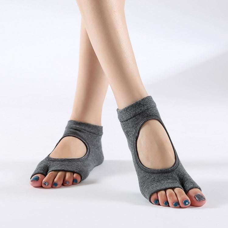 2 Pair Two-Toed Yoga Socks Clogs Socks Non-Slip Sports Cotton Socks, One Size