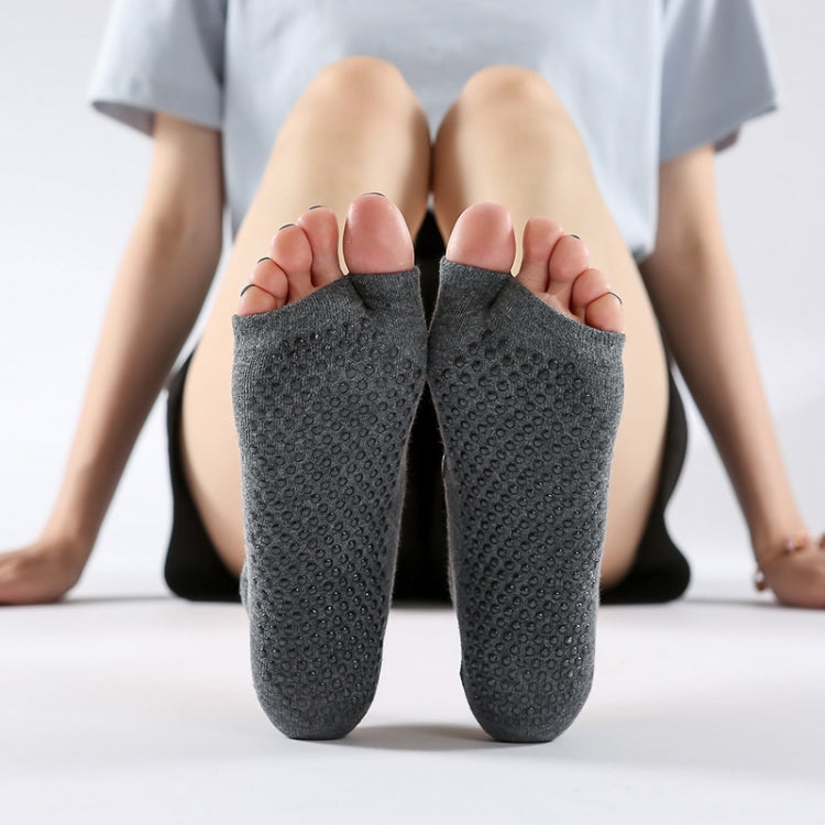 2 Pair Two-Toed Yoga Socks Clogs Socks Non-Slip Sports Cotton Socks, One Size