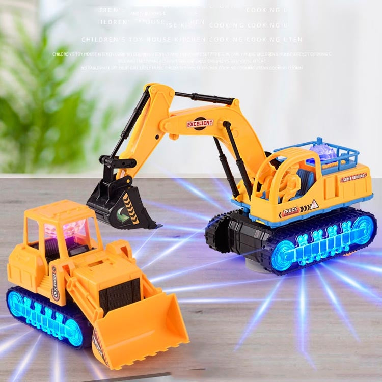 Children Light And Music Simulation Electric Excavator Car Toy, Style:, Engineering Vehicle