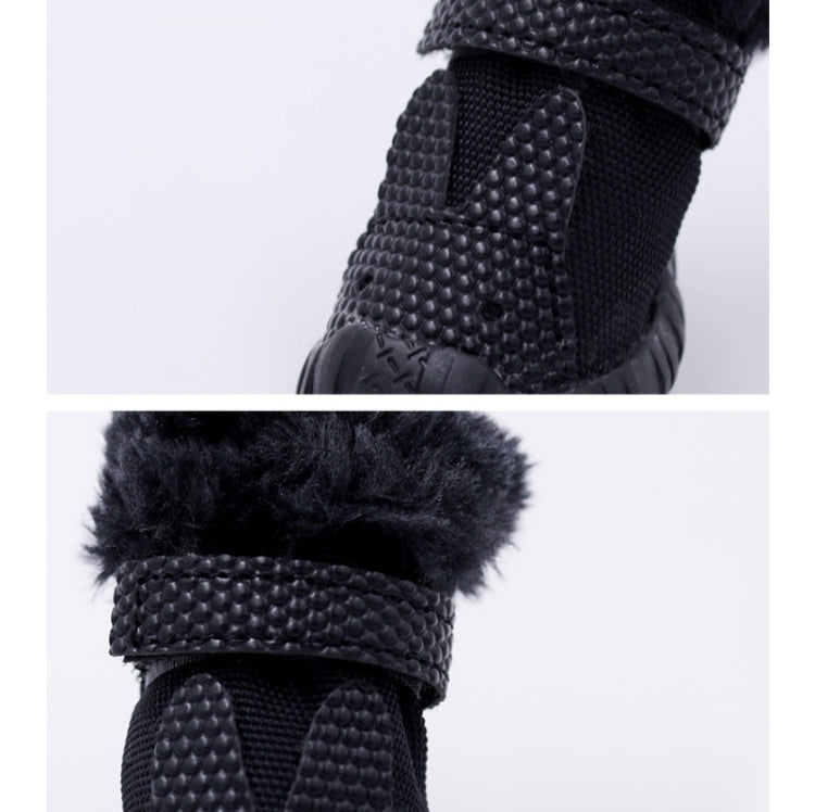 4 PCS/Set Pet AutumnWinter Thicken Cotton Shoes Dog Warm And Non-Slip Shoes, No. 1, No. 2, No. 3, No. 4, No. 5