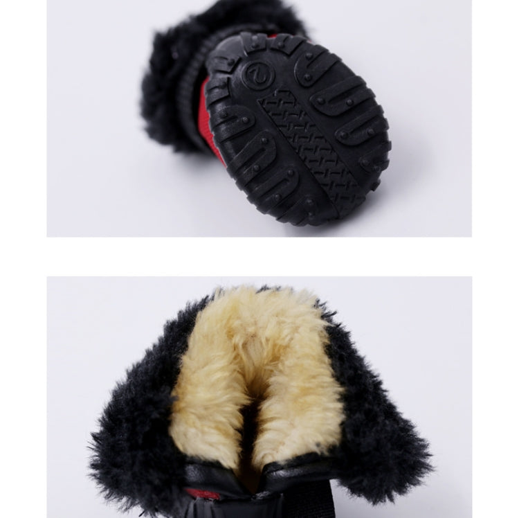 4 PCS/Set Pet AutumnWinter Thicken Cotton Shoes Dog Warm And Non-Slip Shoes, No. 1, No. 2, No. 3, No. 4, No. 5