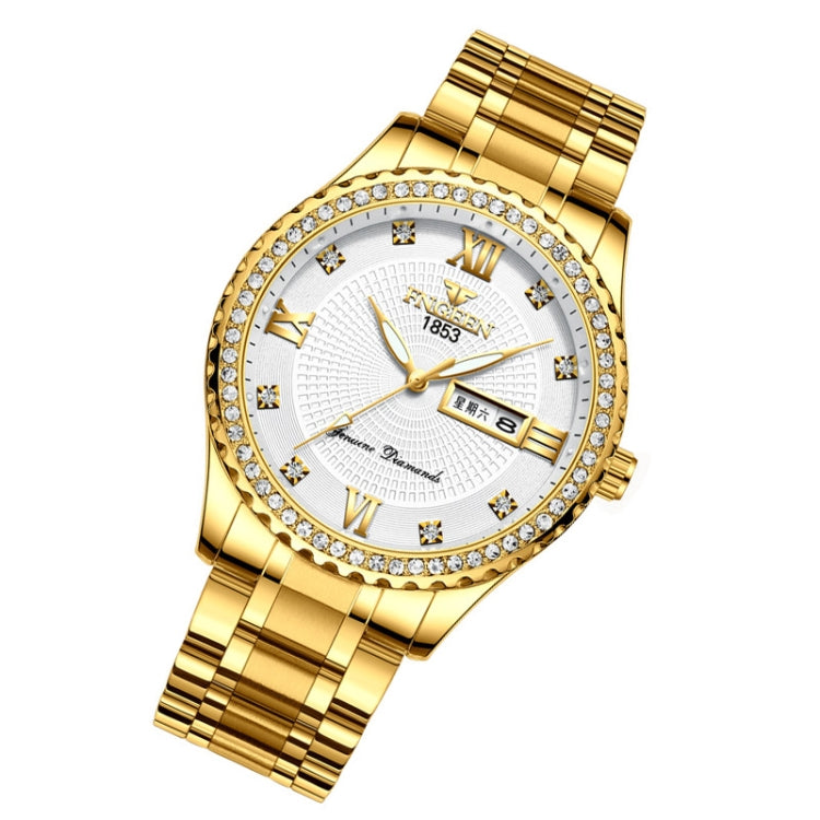 FNGEEN S888 Men Local Non Mechanical Solid Belt Watch Luminous Quartz Watch, Full Gold Gold Surface, Full Gold Black Surface, Full Gold White Surface, Gold And Gold Surface, Gold And White Surface, 【Solid Belt】Medium gold-black surface