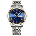 FNGEEN 4002 Men Roman Numeral Dial Sports Watch Student Luminous Quartz Watch, Between Gold Blue Surface, Between Gold Black Surface, Between Gold White Surface, White Steel Blue Surface, White Steel Black Surface, Brown Leather And Gold Blue Surface  ...