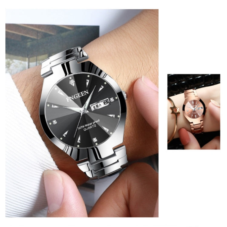 FNGEEN 5808 Men Fashion Steel Strap Quartz Watch Couple Watch, Brown Steel Coffee Surface, Black Steel Black Surface, Stainless Stee White Surface, White Steel Black Surface, Stainless Steel Blue Surface