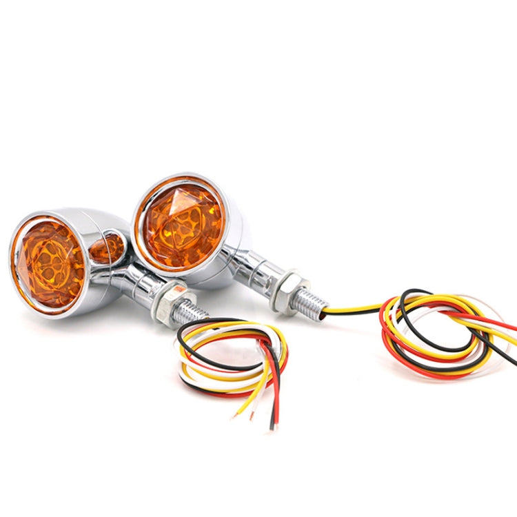 1pair Motorcycle Universal Retro LED Turn Signal Light, Universal Electroplating Shell, Universal Black Shell