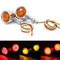 1pair Motorcycle Universal Retro LED Turn Signal Light, Universal Electroplating Shell, Universal Black Shell
