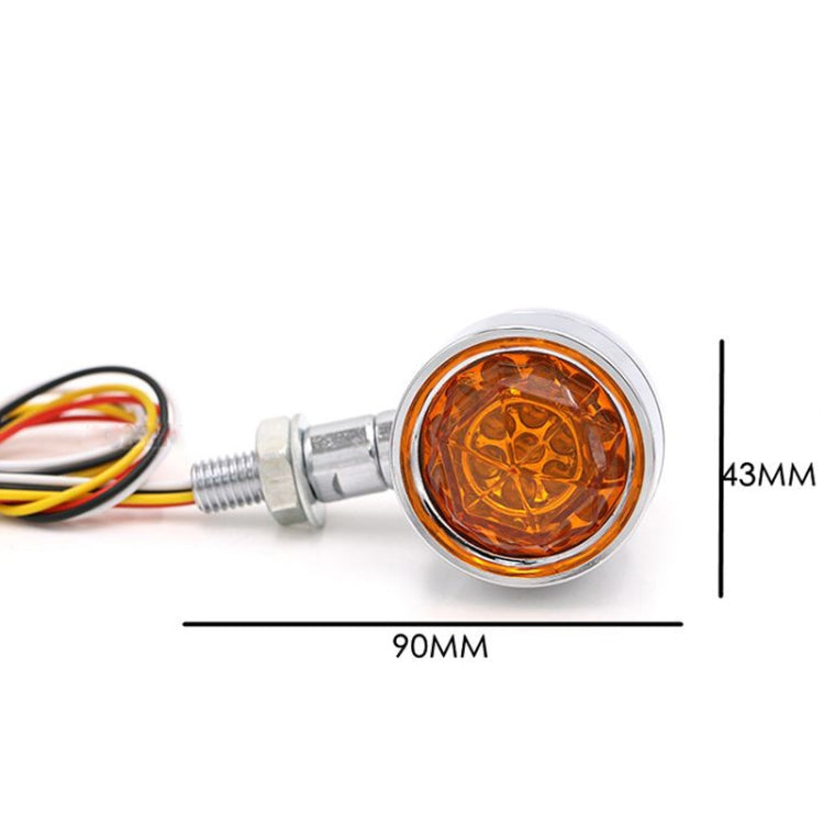 1pair Motorcycle Universal Retro LED Turn Signal Light, Universal Electroplating Shell, Universal Black Shell