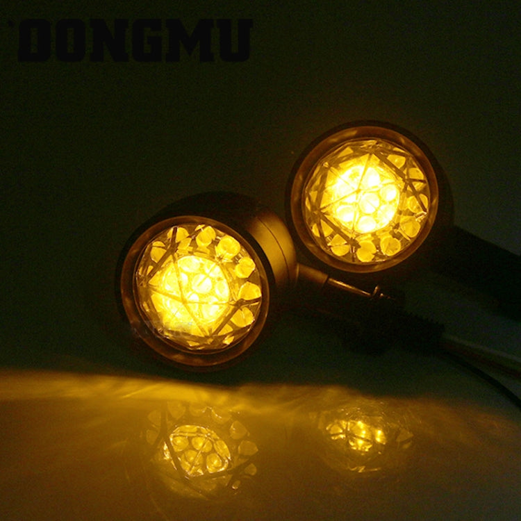1pair Motorcycle Universal Retro LED Turn Signal Light, Universal Black Shell, Universal Electroplating Shell
