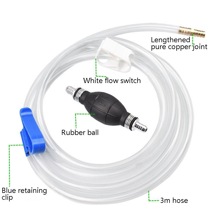 Manual One-Way Valve Oil Pump Fuel Hand Oil Pump Car Fuel Pipe Oil Pump, 3m Oil Pump