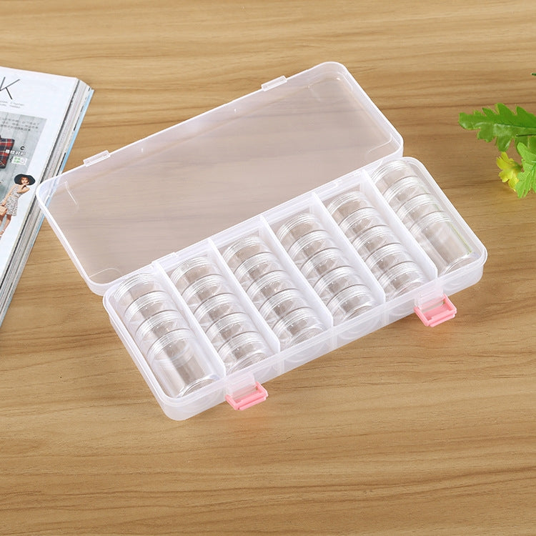 Nail Art Tool Decoration Empty Box Diamond Box Empty Bottle Set 28 Small Round Bottles + 1 Shell, Nail Art Tool