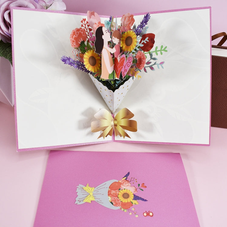 Mother Day Bouquet Greeting Card 3D Stereo Blessing And Thanksgiving Card, Mother Day Bouquet Greeting Card