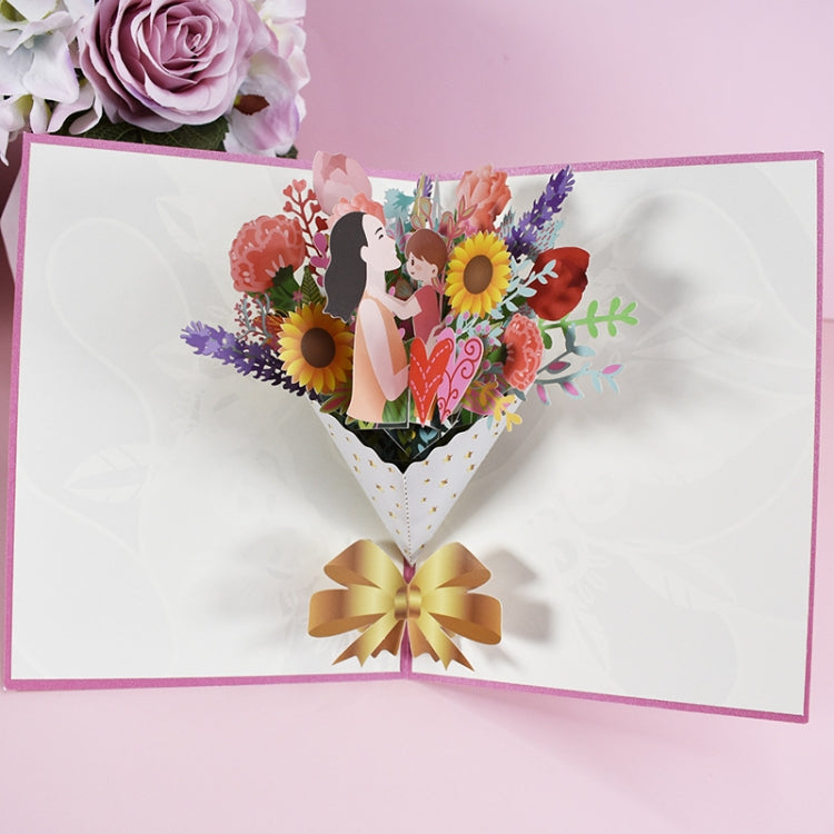 Mother Day Bouquet Greeting Card 3D Stereo Blessing And Thanksgiving Card, Mother Day Bouquet Greeting Card