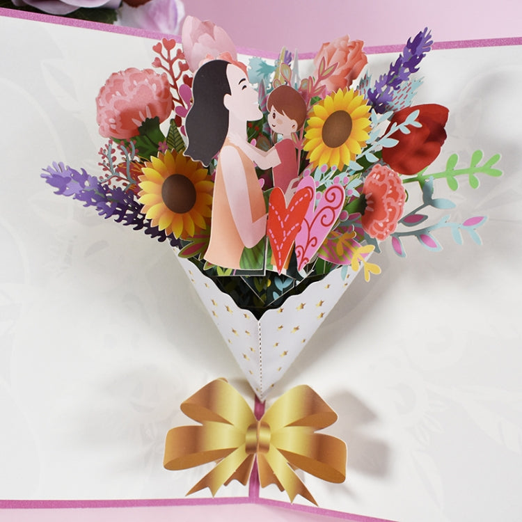 Mother Day Bouquet Greeting Card 3D Stereo Blessing And Thanksgiving Card, Mother Day Bouquet Greeting Card